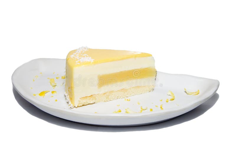Zitronenschwammkuchen mit gefrorenem Kakaoauflauf lizenzfreies stockfoto Zitronenschwammkuchen mit gefrorenem Kakaoauflauf lizenzfreies stockfoto
