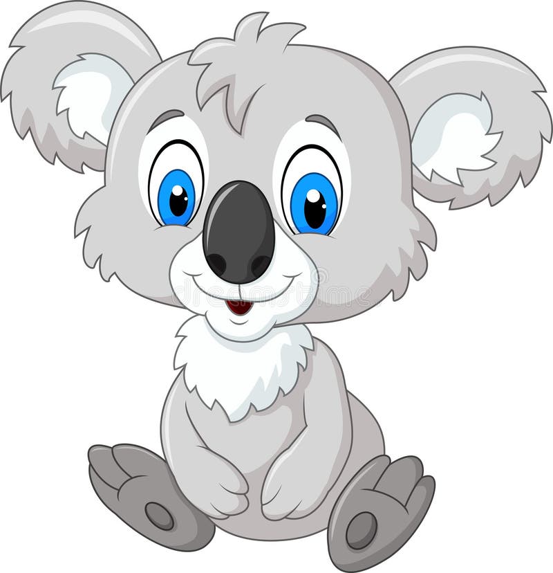 Zitting van de beeldverhaal de aanbiddelijke die koala op witte achtergrond wordt geïsoleerd vector illustratie Zitting van de beeldverhaal de aanbiddelijke die koala op witte achtergrond wordt geïsoleerd vector illustratie