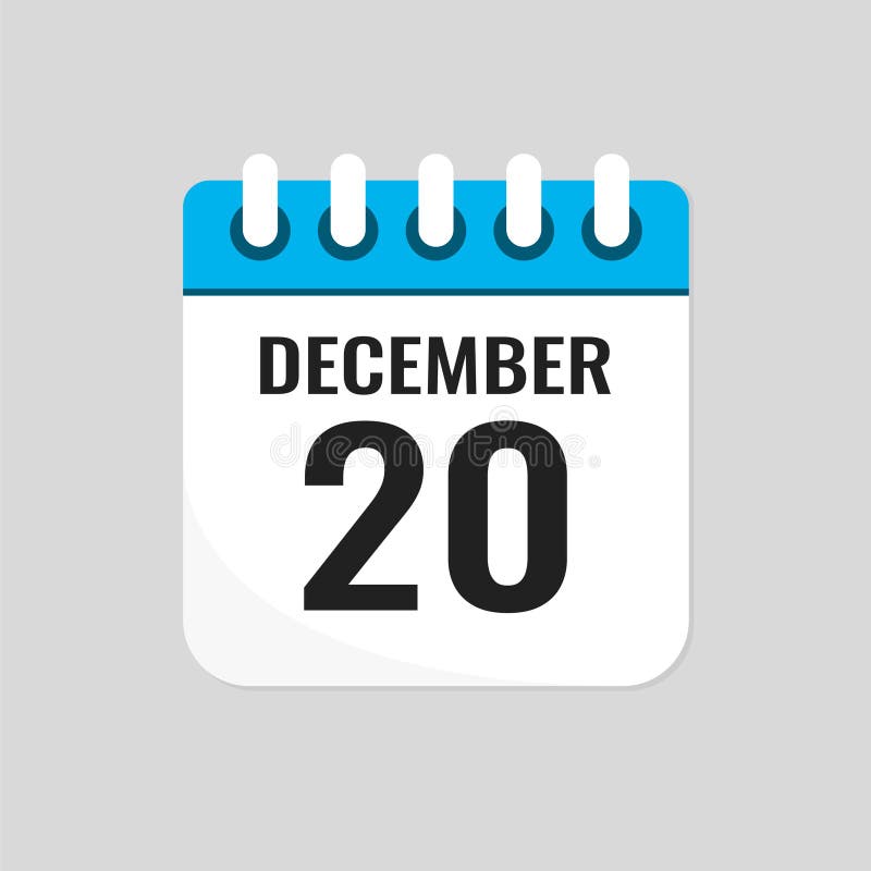 Ziua calendaristică a paginii pictogramei 20 decembrie royalty free illustration