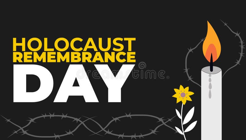Ziua Comemorării Holocaustului Yom Hashoah Onorarea trecutului Protejarea viitorului stock illustration