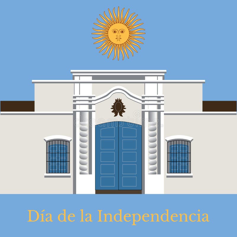 Ziua 9 iulie a independenței Argentinei. casă tucuman. royalty free illustration