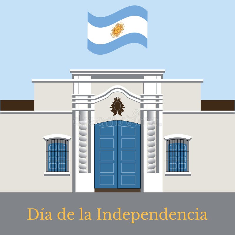 Ziua 9 iulie a independenței Argentinei. casă tucuman. royalty free illustration