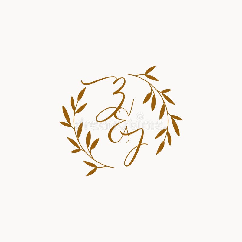 ZJ initial wedding monogram logo vector illustration