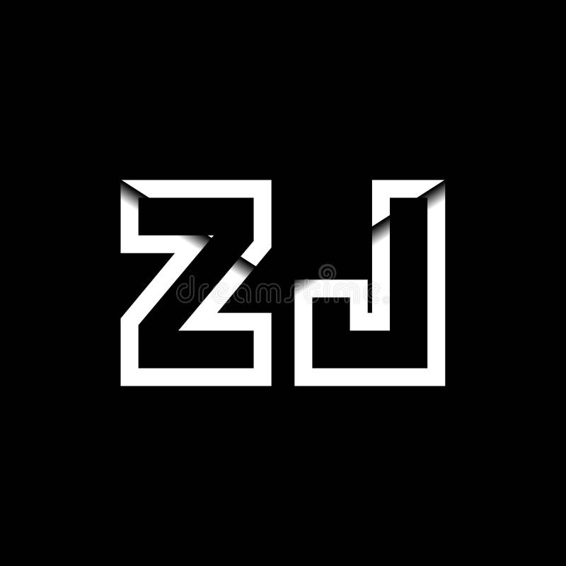 ZJ Monogram Envelope Shape Style royalty free illustration
