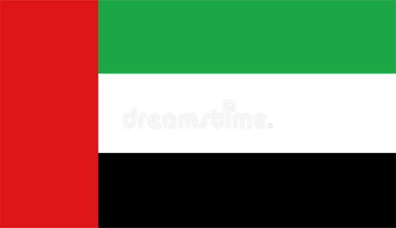 Zjednoczone Emiraty Arabskie flaga wektor Ilustracja UAE flaga