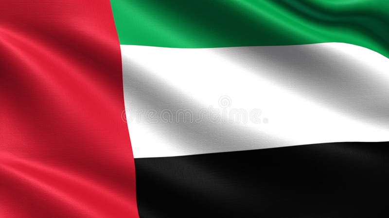 Zjednoczone Emiraty Arabskie flaga z falowanie tkaniny teksturą