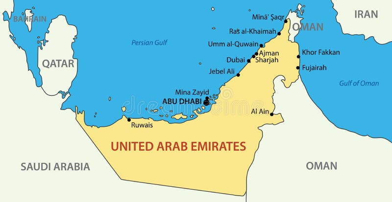 Zjednoczone Emiraty Arabskie - mapa