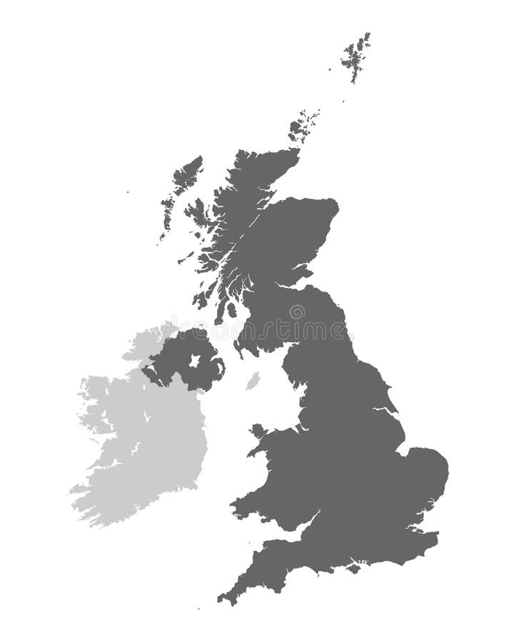 Zjednoczone Królestwo Wielki Brytania i Północny - Ireland konturowa mapa