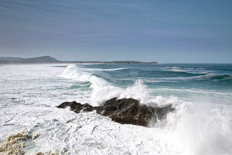 Zmierzch na wybrzeżu obrazy royalty free