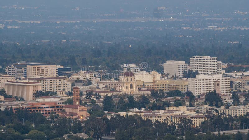 Zmierzch nocy timelapse piękny Pasadena urząd miasta i Pasadena śródmieście widok zbiory