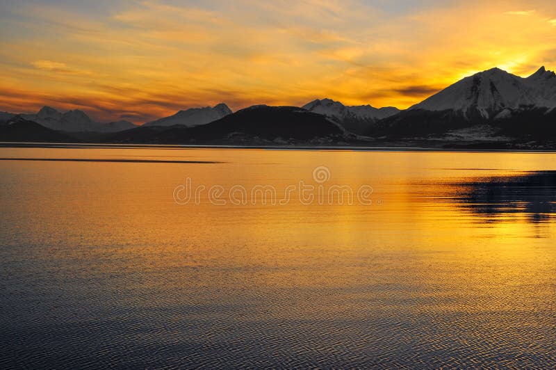 Zmierzch w Tierra Del Fuego fotografia stock Zmierzch w Tierra Del Fuego fotografia stock