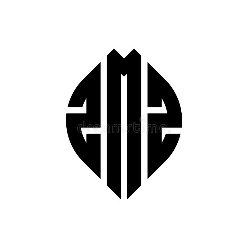 ZMZ circle letter logo design with circle and ellipse shape. ZMZ ellipse letters with typographic style. The three initials form a circle logo. ZMZ Circle Emblem Abstract Monogram Letter Mark Vector. Zmz vectors