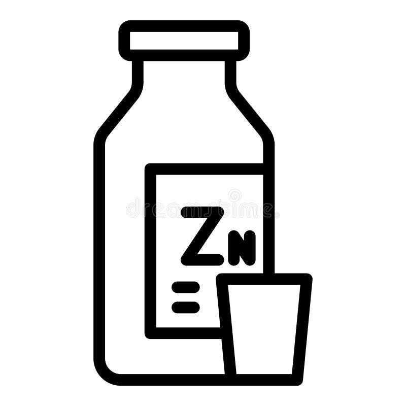 Zn drink icon outline vector. Iron element vector illustration