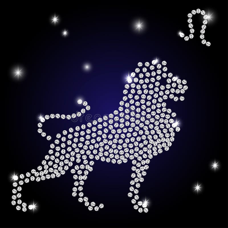Znak zodiak Leo jest gwiaździstym niebem ilustracji Znak zodiak Leo jest gwiaździstym niebem ilustracji
