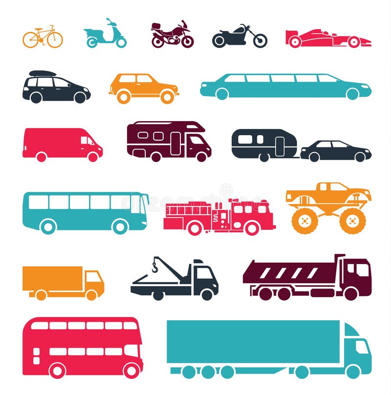Znaki przedstawia różnych sposoby transport ilustracji Znaki przedstawia różnych sposoby transport ilustracji
