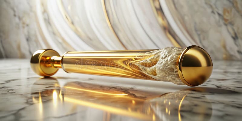 Wyjątkowy złoty kosmetyk w tubce z luksusowymi akcentami marmuru, idealny do wysokiej klasy pielęgnacji skóry lub makijażu A royalty ilustracja