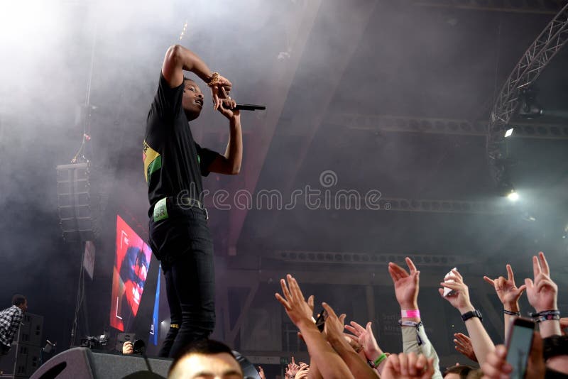 BARCELONA - JUN 19: ASAP Rocky (rapper from Harlem and member of the hip hop collective ASAP Mob) in concert at Sonar Festival on June 19, 2015 in Barcelona, Spain. BARCELONA - JUN 19: ASAP Rocky (rapper from Harlem and member of the hip hop collective ASAP Mob) in concert at Sonar Festival on June 19, 2015 in Barcelona, Spain.