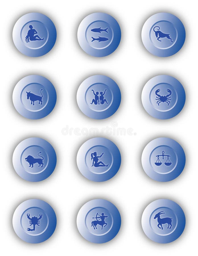 Zodiac Buttons stock illustration. Illustration of graphic 2256839