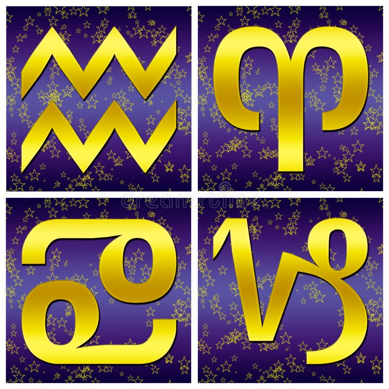 Zodiac gold sign (01)