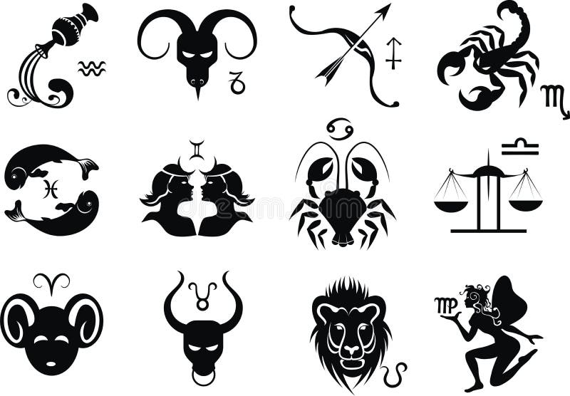 Tribal zodiac stock vector. Illustration of tattoo, element - 11640047