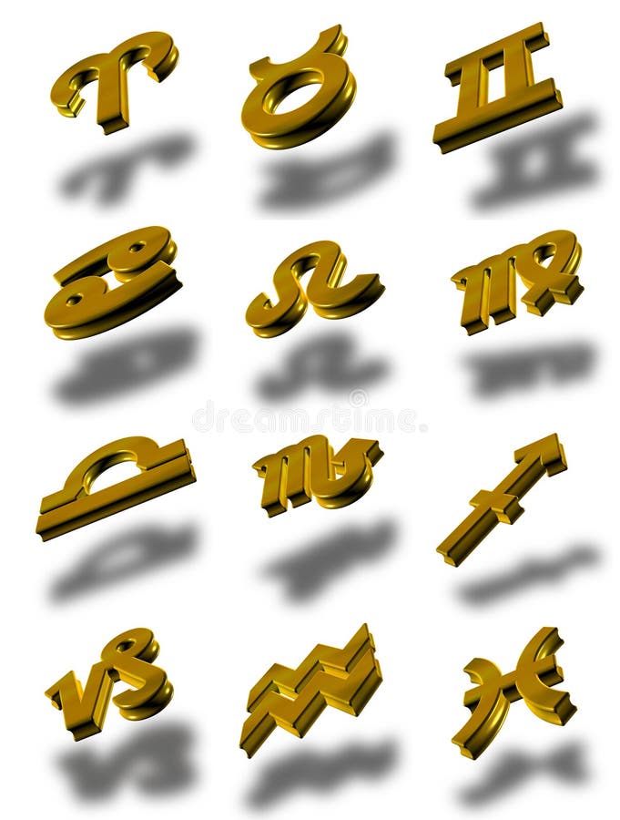 Zodiac icon set 3d (01)