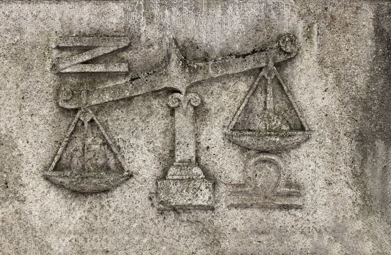 Zodiac - Libra or Scales, a stone relief. Zodiac - Libra or Scales, a stone relief