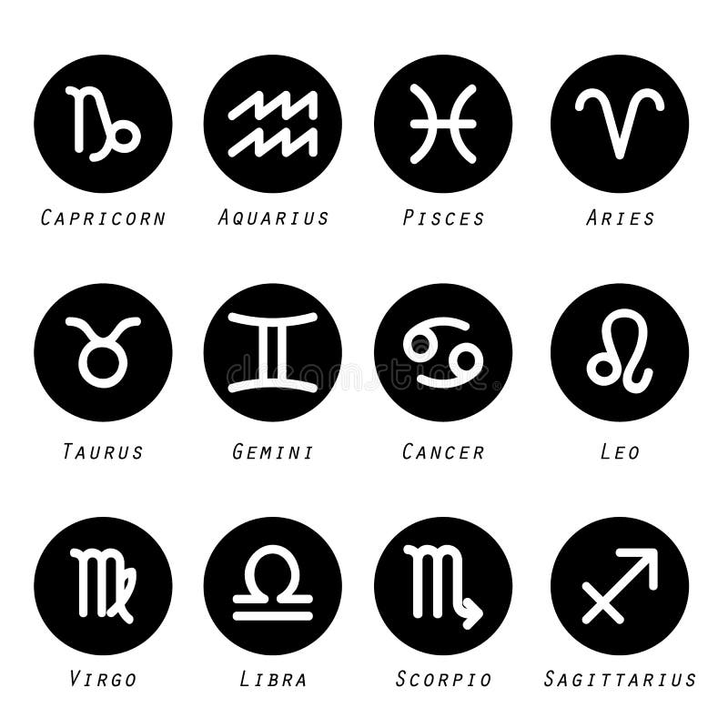 Astrological Zodiac Outline Star Signs Horoscope Vector Design Stock ...