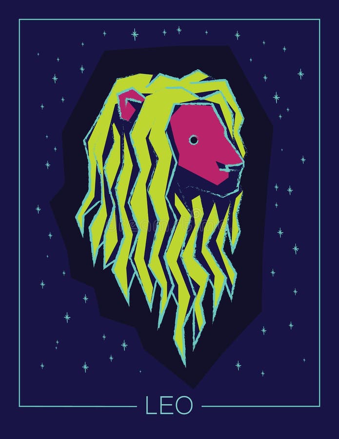 Leo Zodiac Sign. Night Sky Background Stock Illustration - Illustration ...