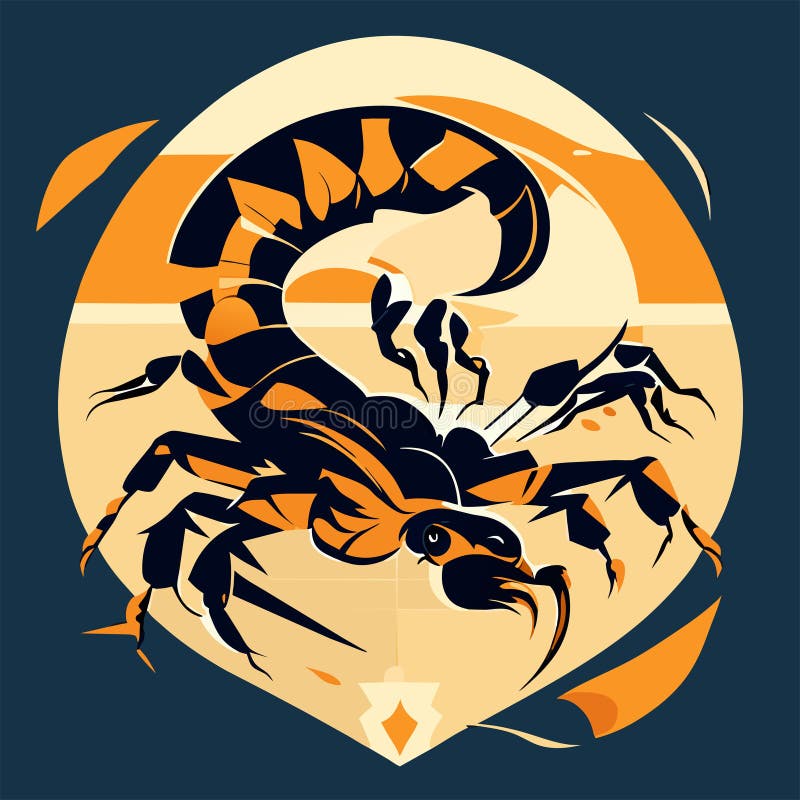 Zodiac sign Scorpio. Vector illustration of a scorpion. Generative AI stock illustration