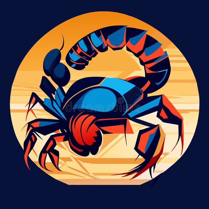 Zodiac sign Scorpio. Vector illustration of a scorpion. Generative AI royalty free illustration