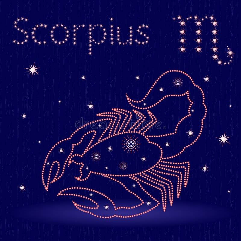 Zodiac sign Scorpius stock vector. Illustration of asterism - 103493195