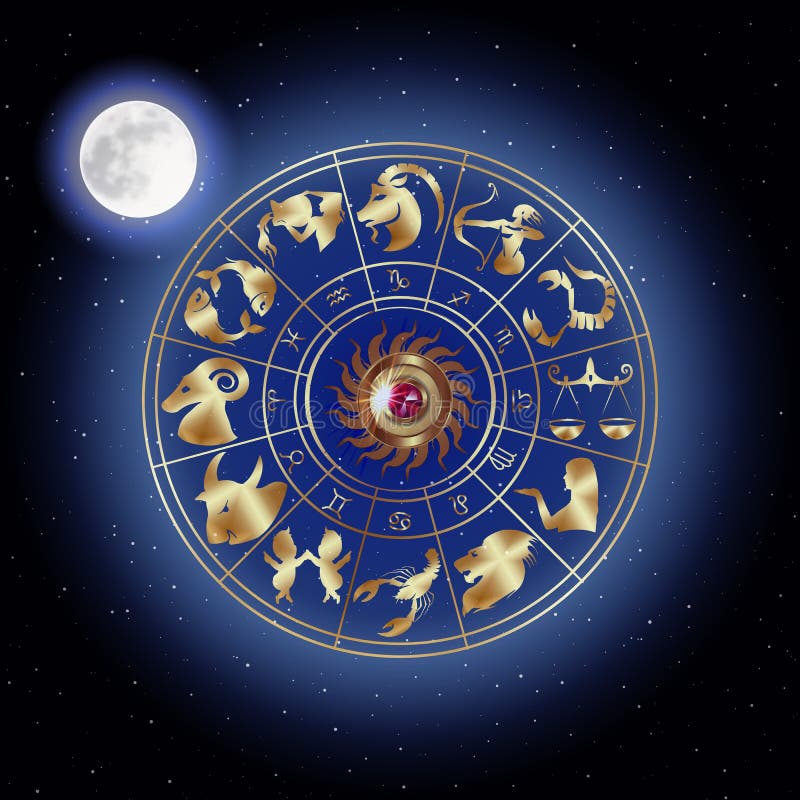 Zodiac Signs Around in Outer Space Stock Vector - Illustration of goat ...