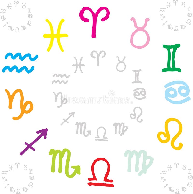 Maya Art Stylized Zodiac Signs Stock Vector - Illustration of bull ...