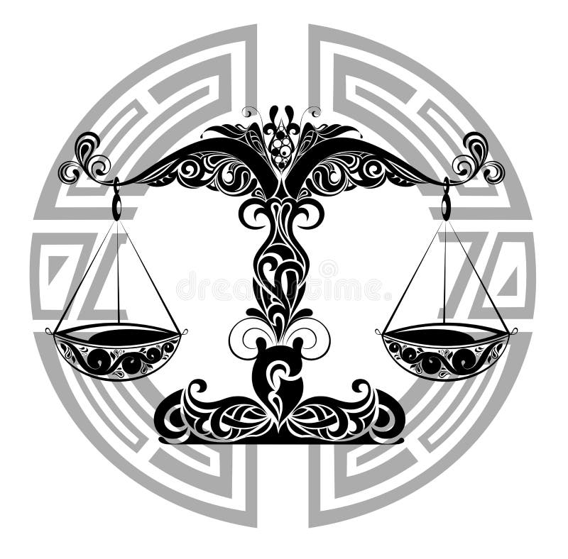 Libra inspired zodiac tattoo design