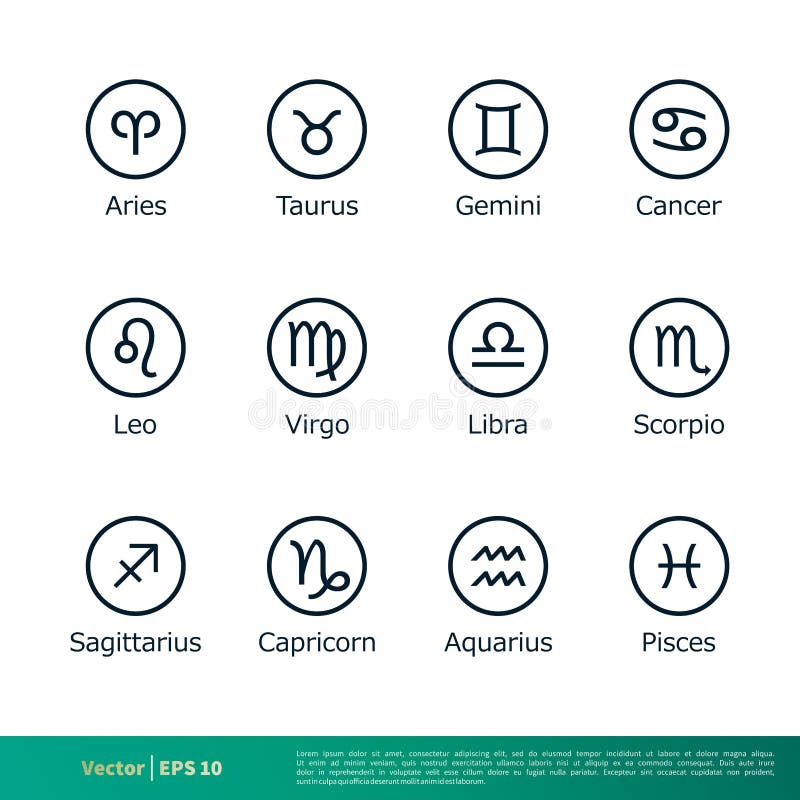 Zodiac Symbol Set Icon Vector Logo Template Illustration Design EPS 10 ...