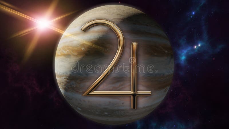 Zodiac Δία σύμβολο και πλανήτης ωροσκοπίων τρισδιάστατη απόδοση διανυσματική απεικόνιση