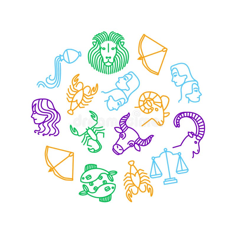 Zodiacal Thin Line Round Design Template. Vector. Zodiacal Thin Line Round Design Template Include of Libra, Sagittarius, Taurus, Gemini and Capricorn . Vector vector illustration Zodiacal Thin Line Round Design Template. Vector. Zodiacal Thin Line Round Design Template Include of Libra, Sagittarius, Taurus, Gemini and Capricorn . Vector vector illustration
