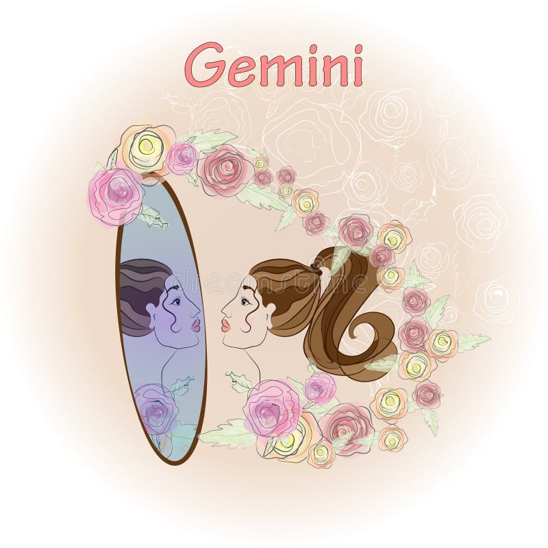 Zodiak undertecknar Tvillingarna stock illustrationer Zodiak undertecknar Tvillingarna stock illustrationer