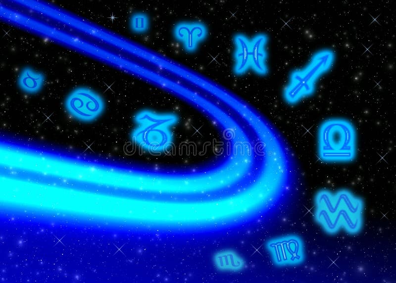 Zodiaque de symboles de l'espace illustration stock