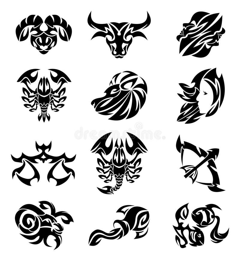 Tribal signs of the zodiac. Tribal signs of the zodiac.