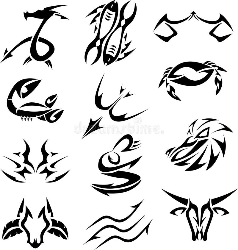 Tribal signs of the zodiac. Tribal signs of the zodiac.