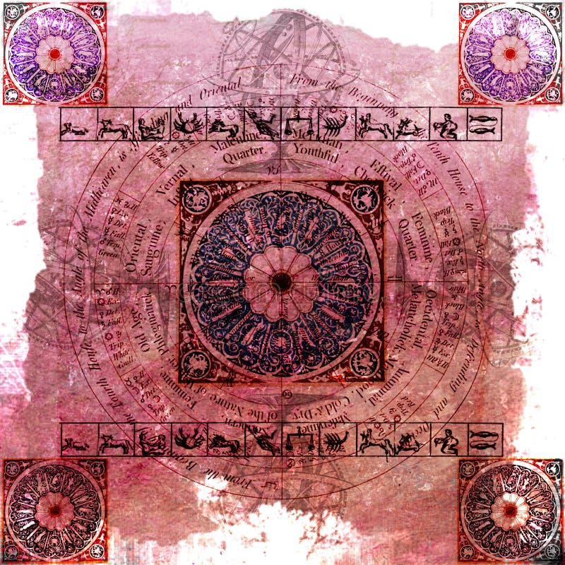 Zodíaco da astrologia (Rosa) - fundo sujo fotos de stock royalty free Zodíaco da astrologia (Rosa) - fundo sujo fotos de stock royalty free