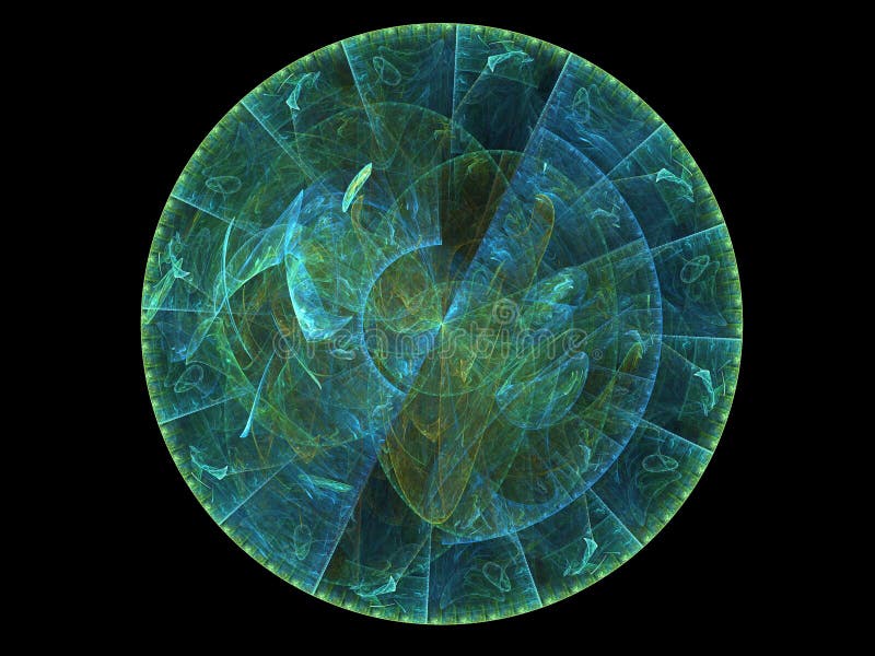 Zodíaco Alienígena - design fractal ilustração royalty free