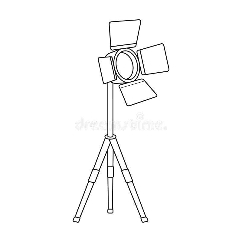 Zoeklicht voor bioskoop Makend tot film enig pictogram in van de het symboolvoorraad van de overzichtsstijl vector de illustratie royalty-vrije illustratie Zoeklicht voor bioskoop Makend tot film enig pictogram in van de het symboolvoorraad van de overzichtsstijl vector de illustratie royalty-vrije illustratie