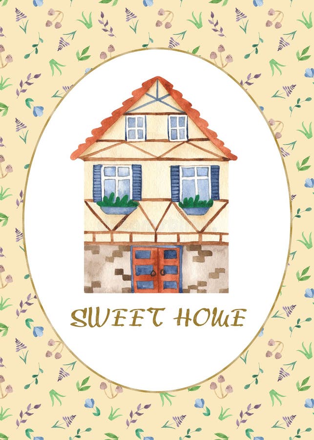 Zoet Huis De illustratie van de waterverf vector illustratie Zoet Huis De illustratie van de waterverf vector illustratie
