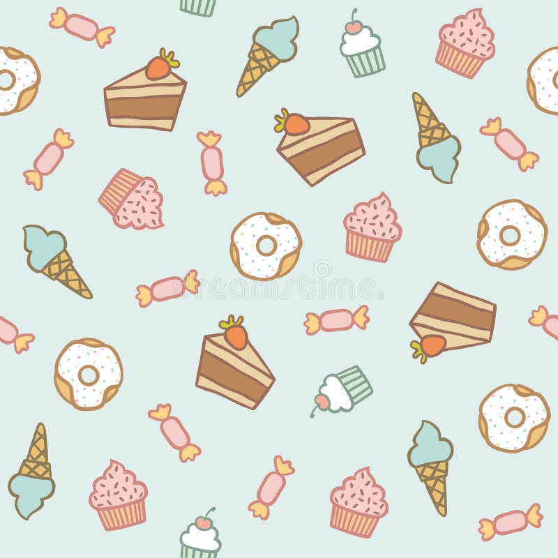 Zoet Patroon Cakes, cupcakes, suikergoed, donuts, royalty-vrije illustratie Zoet Patroon Cakes, cupcakes, suikergoed, donuts, royalty-vrije illustratie
