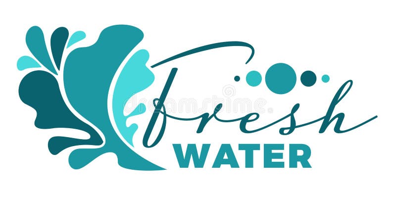 Liquid splash or wave fresh water isolated icon with lettering vector hydration daily nutrition element minerals and fresh tablewater healthy lifestyle fluid thirst quenching aqua emblem or logo. Liquid splash or wave fresh water isolated icon with lettering vector hydration daily nutrition element minerals and fresh tablewater healthy lifestyle fluid thirst quenching aqua emblem or logo.