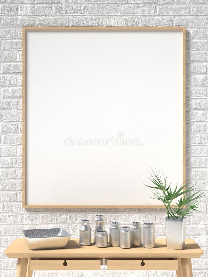 Zombe acima do cartaz, da parede de tijolo branca e dos copos do metal 3d ilustração stock Zombe acima do cartaz, da parede de tijolo branca e dos copos do metal 3d ilustração stock