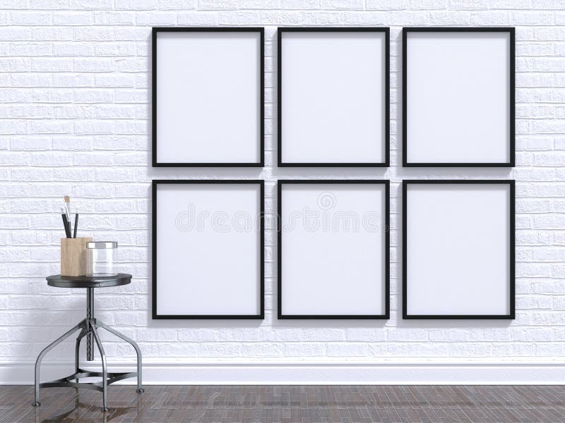 Zombe acima do quadro da foto com tabela, assoalho e parede 3d ilustração stock Zombe acima do quadro da foto com tabela, assoalho e parede 3d ilustração stock