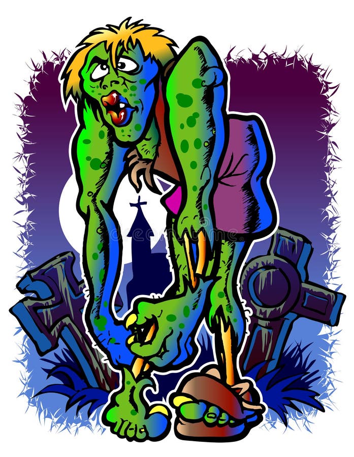 Zombie stock illustration. Illustration of funny, cartoon - 10701435